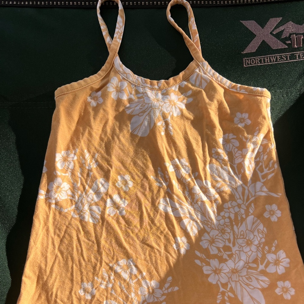 Kahulale’a Yellow Sleeveless Casual Camisole Dress with Floral Design Size 4